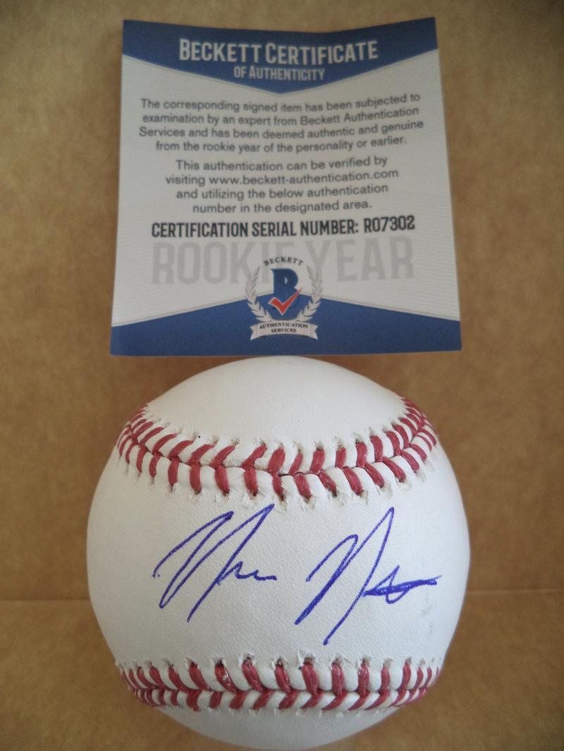 NICK NEIDERT MIAMI MARLINS ROOKIE YEAR SIGNED AUTO M.L BASEBALL BECKETT R07302