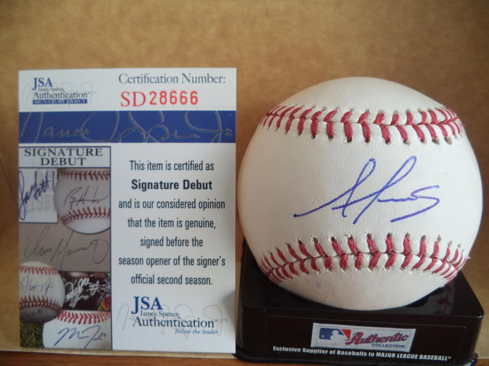ALEX REYES ST. LOUIS CARDINALS SIGNATURE DEBUT SIGNED M.L. BASEBALL JSA SD28666