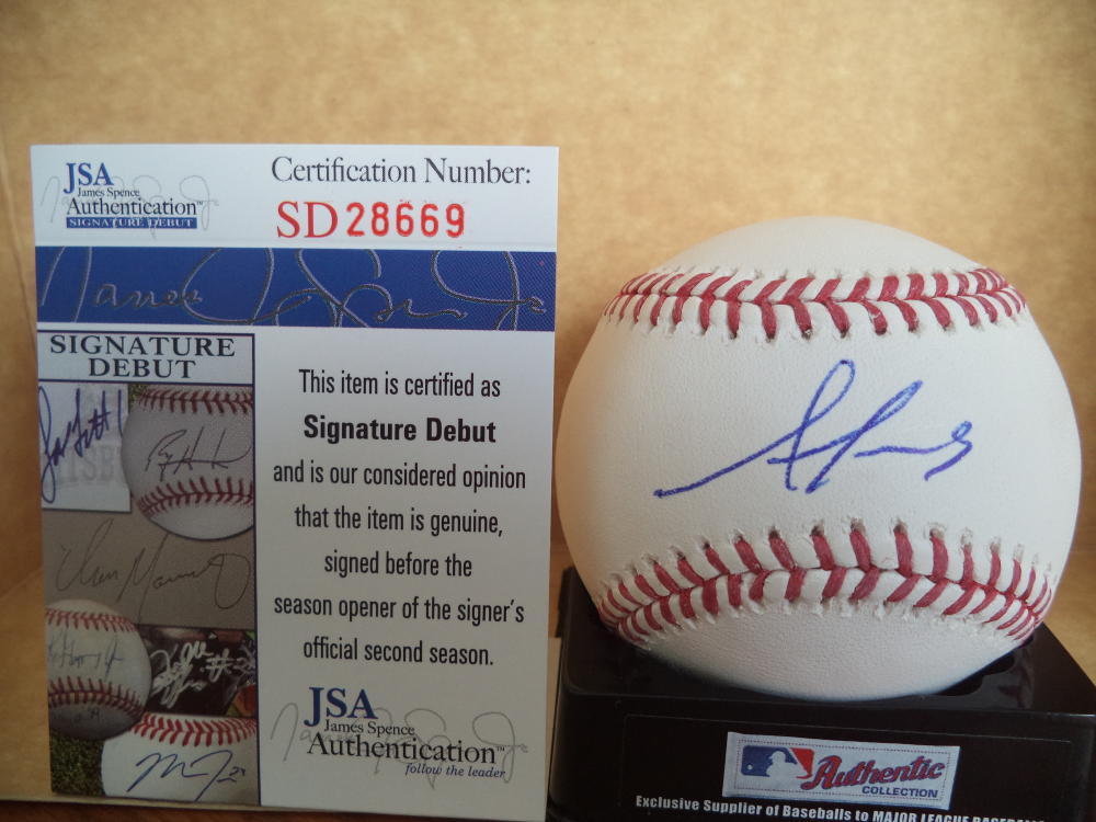 ALEX REYES ST. LOUIS CARDINALS SIGNATURE DEBUT SIGNED M.L. BASEBALL JSA SD28669