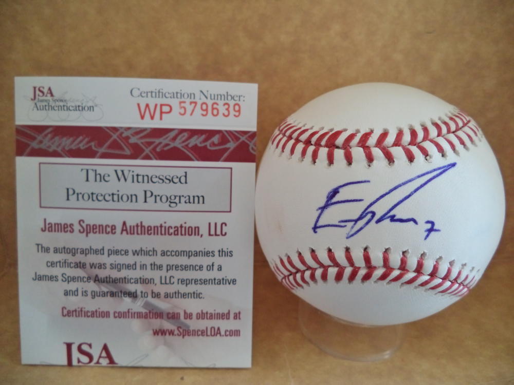 ERIC THAMES MILWAUKEE BREWERS SIGNED AUTOGRAPHED M.L. BASEBALL JSA WP579639