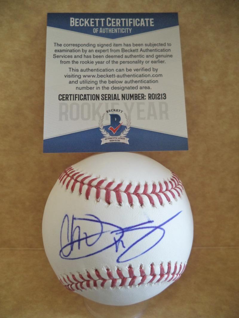 CHRISTIN STEWART DETROIT TIGERS ROOKIE YEAR SIGNED ML BASEBALL BECKETT RO1213