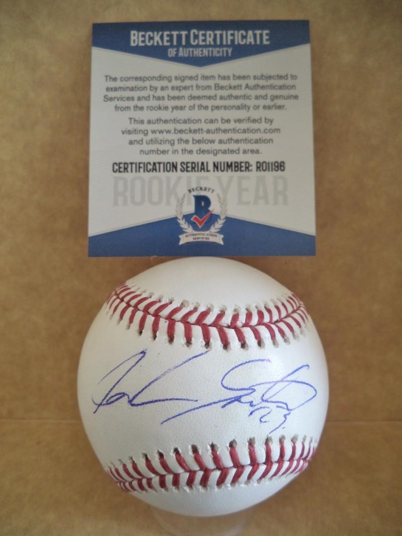 TONY SANTILLAN CINCINNATI REDS ROOKIE YEAR SIGNED M.L. BASEBALL BECKETT RO1196