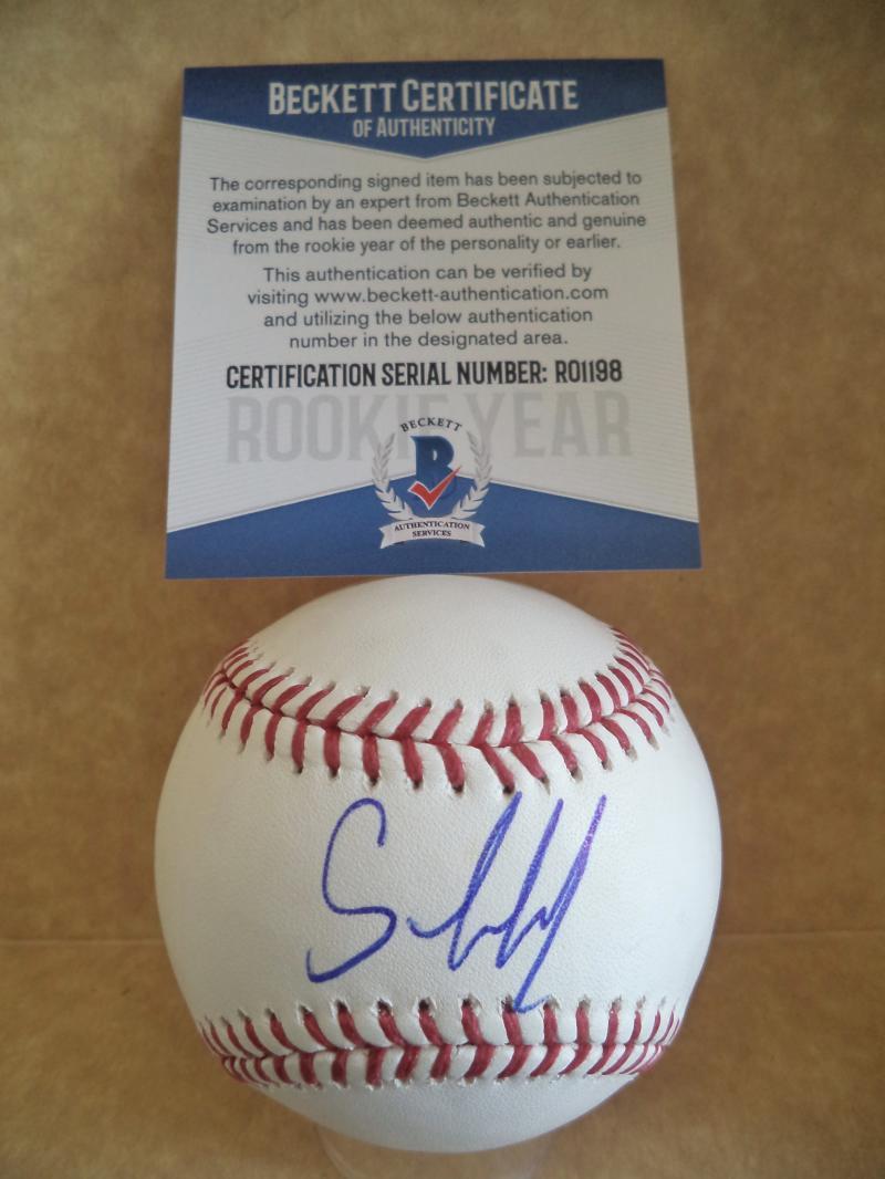 JESUS SANCHEZ TAMPA BAY RAYS ROOKIE YEAR SIGNED M.L. BASEBALL BECKETT RO1198