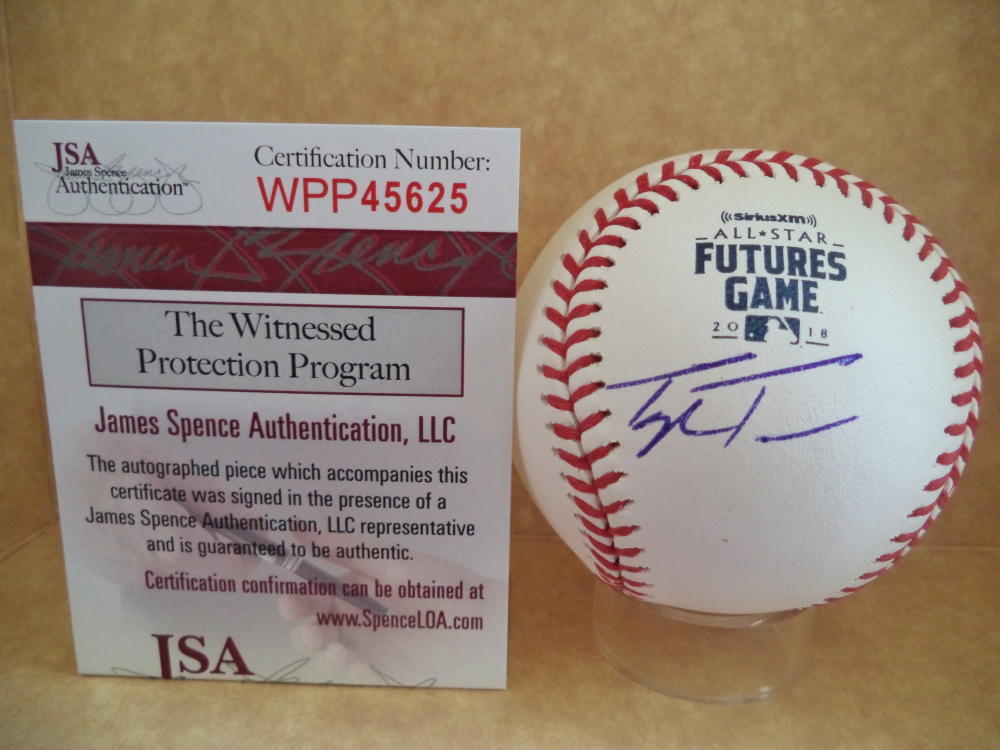 TAYLOR TRAMMELL SIGNED AUTO 2018 FUTURES GAME BASEBALL REDS/MVP JSA WPP45625