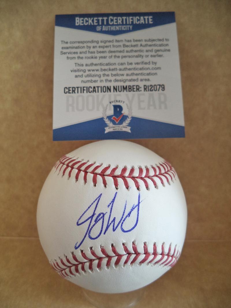 JOEY WENTZ ATLANTA BRAVES SIGNED AUTO ROOKIE YEAR M.L. BASEBALL BECKETT R12079