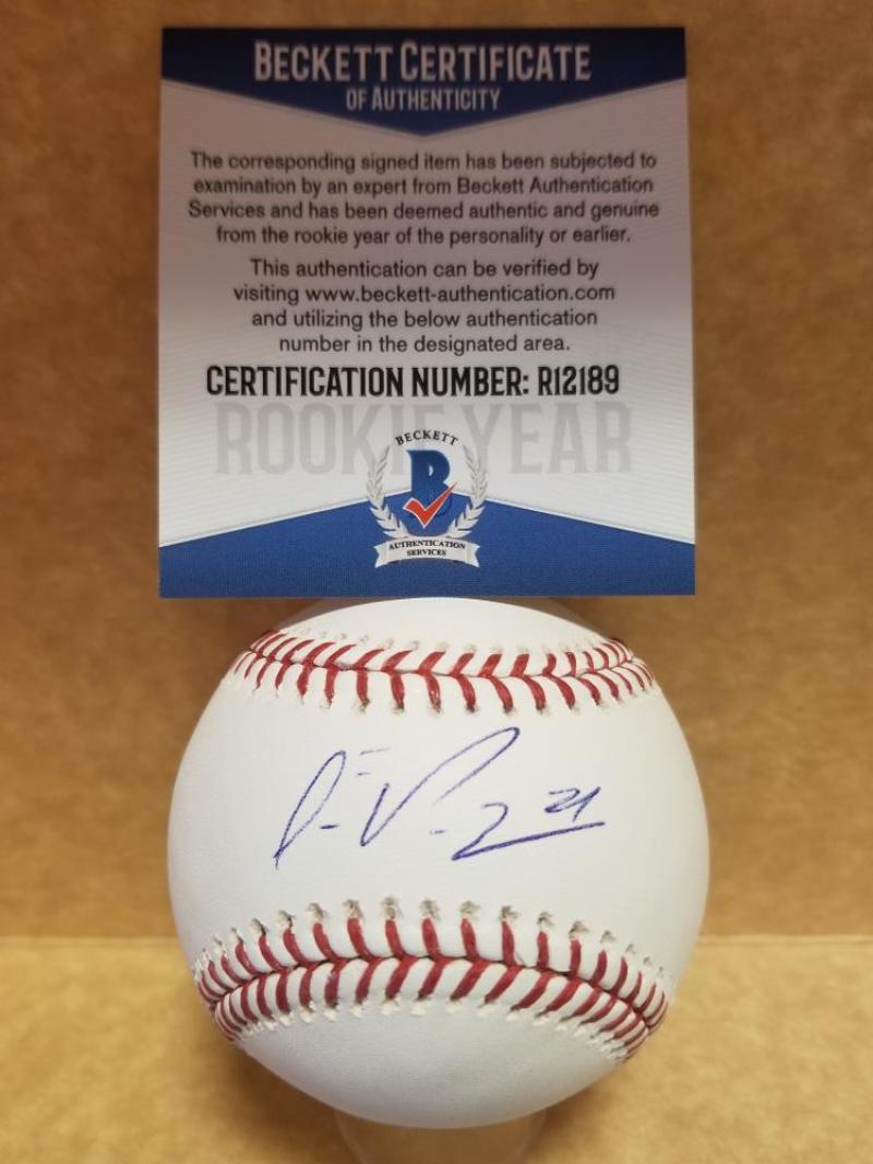 FRANKLIN PEREZ DETROIT TIGERS ROOKIE YEAR SIGNED M.L. BASEBALL BECKETT R12189