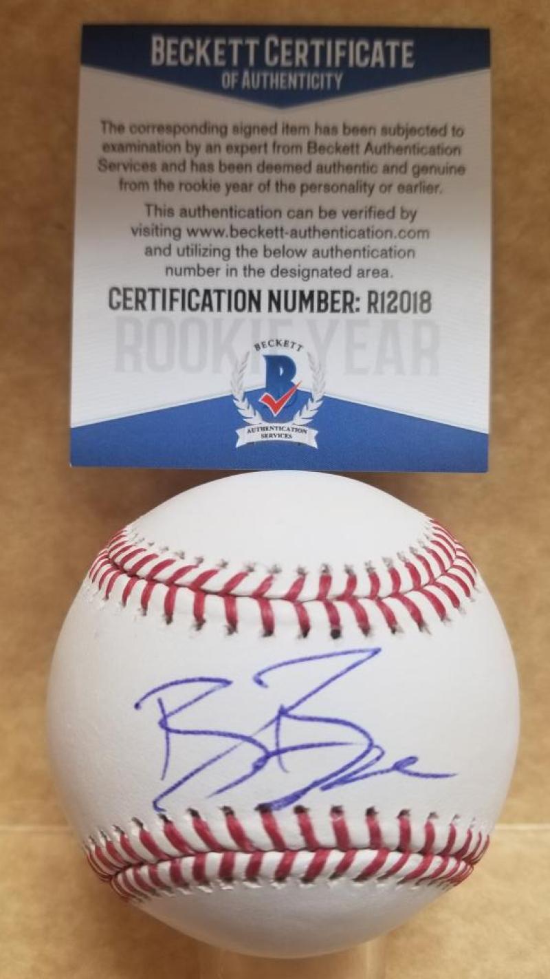 BEAU BURROWS DETROIT TIGERS ROOKIE YEAR SIGNED M.L. BASEBALL BECKETT R12018