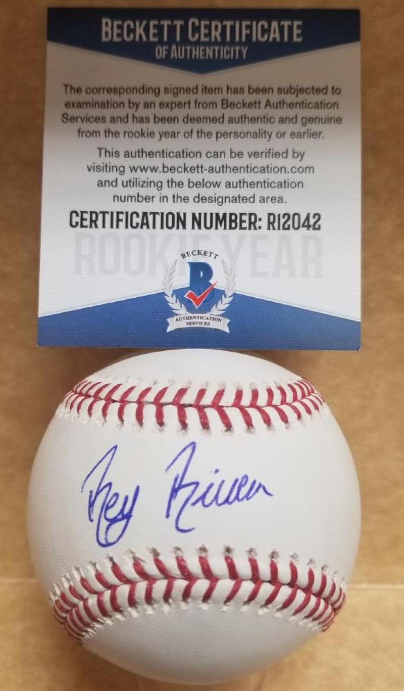 REYNALDO RIVERA DETROIT TIGERS ROOKIE YEAR SIGNED M.L. BASEBALL BECKETT R12042