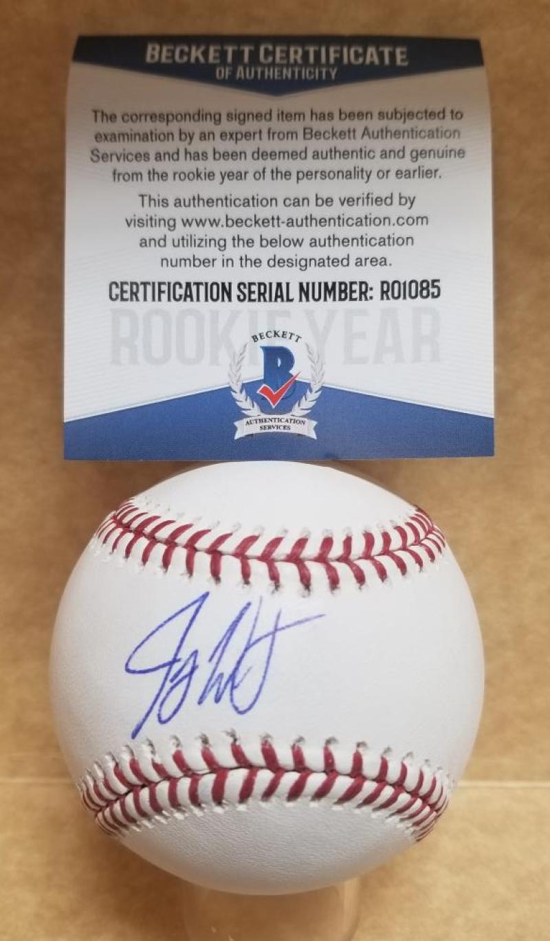 JOEY WENTZ ATLANTA BRAVES ROOKIE YEAR SIGNED M.L. BASEBALL BECKETT R01085