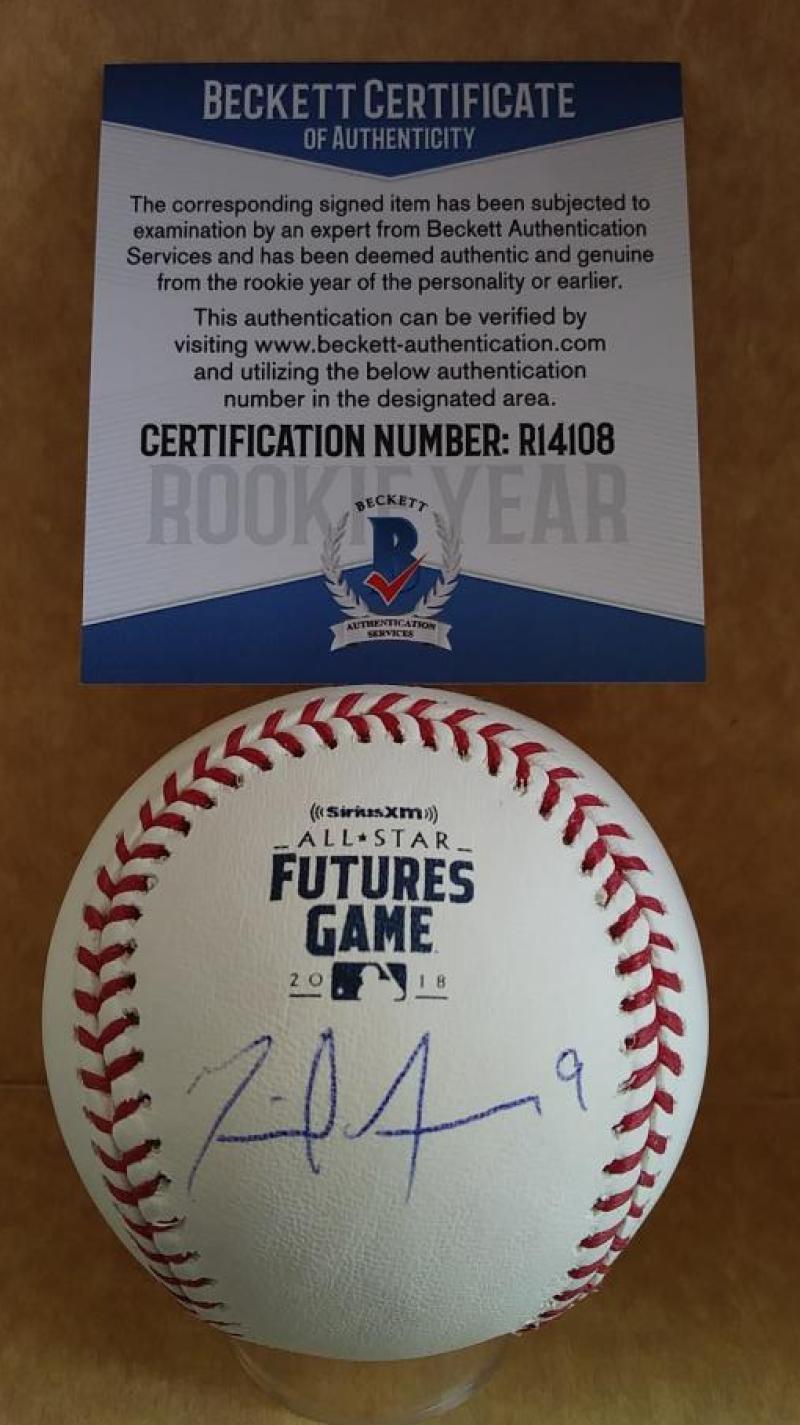 MIGUEL AMAYA CUBS ROOKIE YEAR SIGNED FUTURES GAME BASEBALL BECKETT R14108