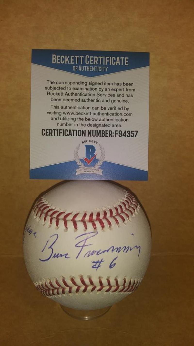 BRUCE FROEMING #6 5000 TH GAME 8/16/06 SIGNED AUTO M.L. BASEBALL BECKETT F94357