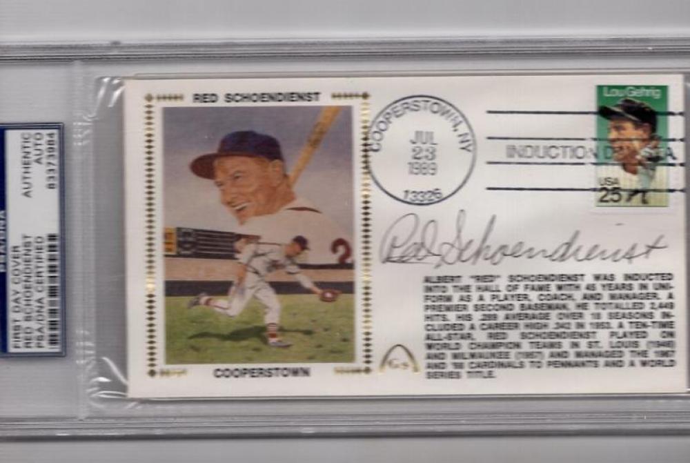 FIRST DAY COVER RED SCHOENDIENST PSA/DNA AUTHENTIC AUTO
