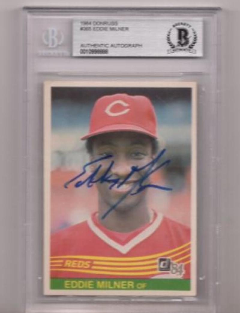 1984 DONRUSS EDDIE MILNER SIGNED CARD BECKETT AUTHENTIC AUTOGRAPH