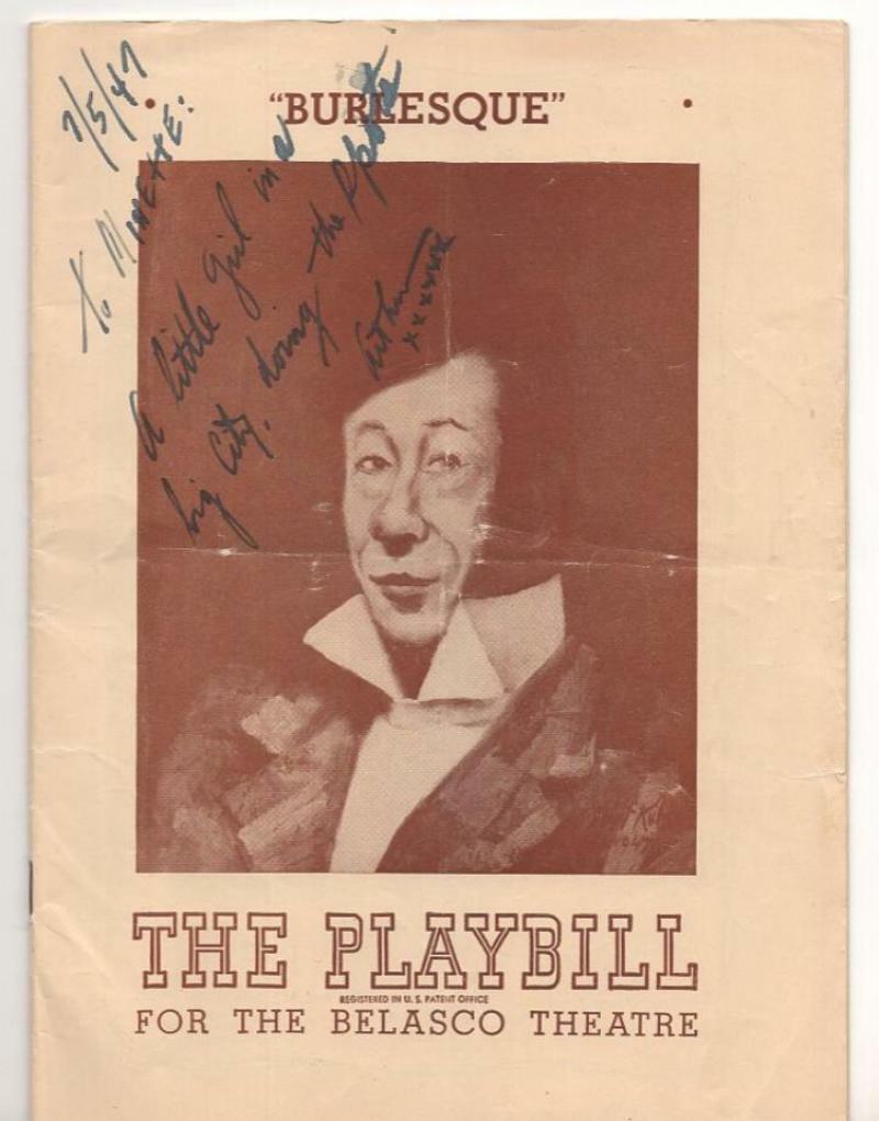 “BURLESQUE”THE PLAYBILL SIGNED BY ANN THOMAS 7/5/47 RARE COLLECTIBLE MEMORABILIA