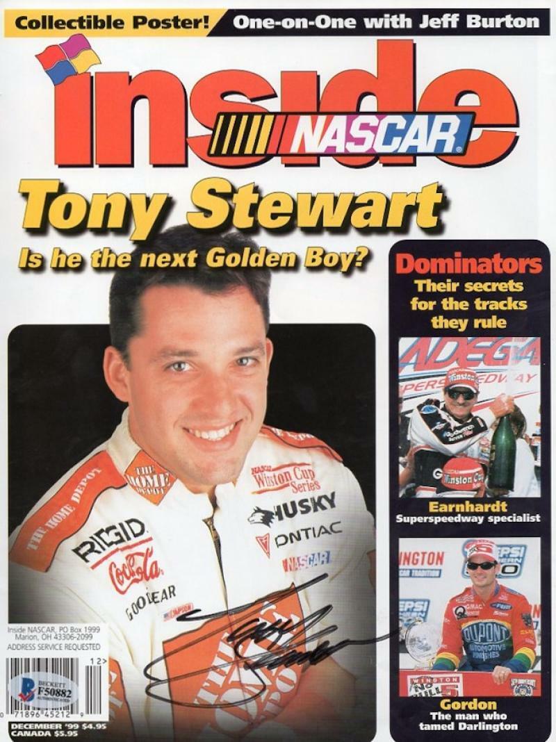 TONY STEWART SIGNED INSIDE NASCAR MAGAZINE BECKETT F50882 COLLECTIBLE MEMORABILIA