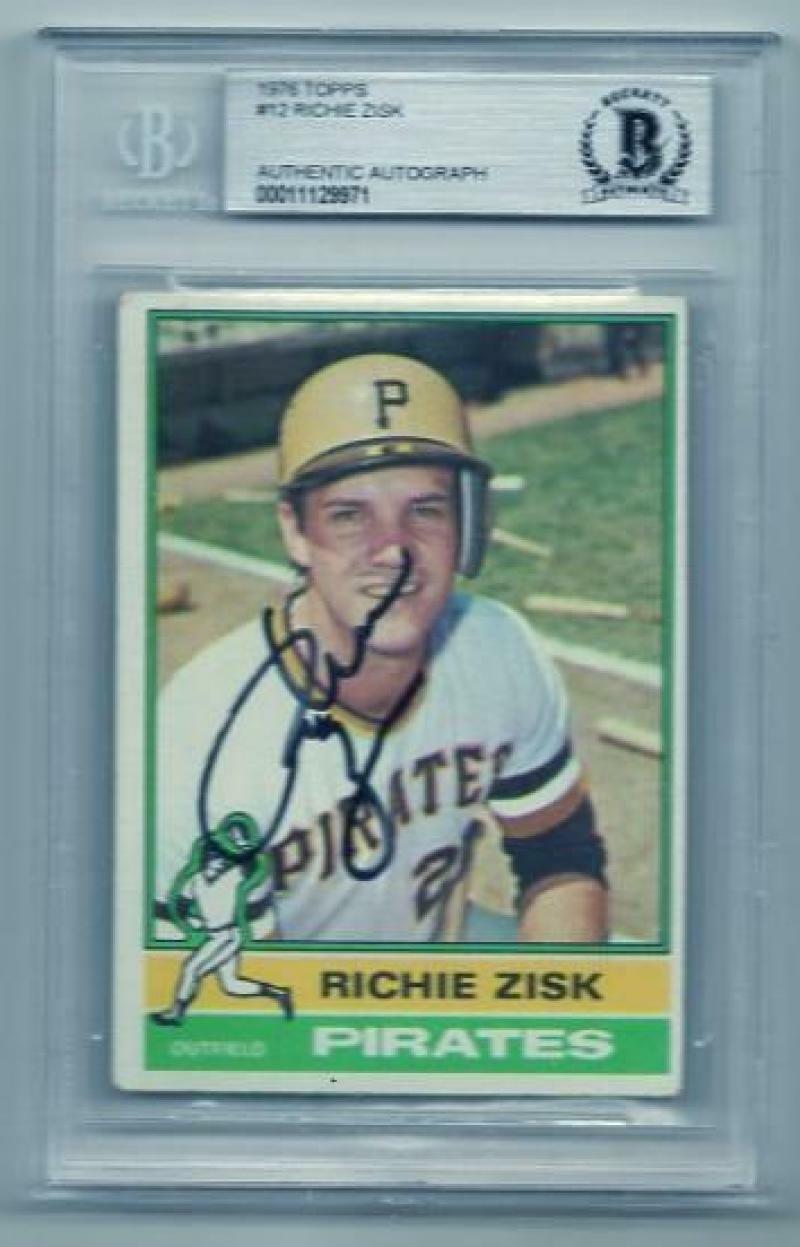 1976 TOPPS RICHIE ZISK PIRATES SIGNED CARD BECKETT AUTHENTIC AUTO COLLECTIBLE MEMORABILIA