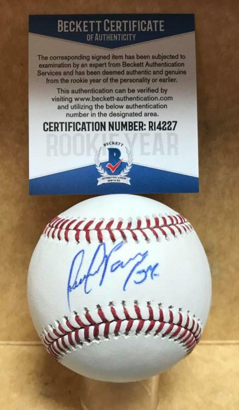 FRANKLIN PEREZ DETROIT TIGERS ROOKIE YEAR SIGNED M.L. BASEBALL BECKETT R14227