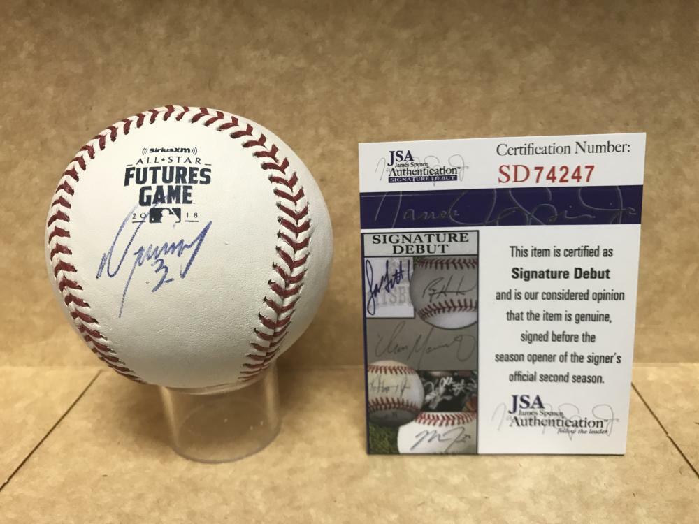 LUIS URIAS PADRES SIGNATURE DEBUT SIGNED 2018 FUTURES BASEBALL JSA SD74247