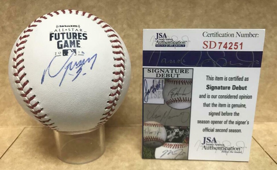 LUIS URIAS PADRES SIGNATURE DEBUT SIGNED 2018 FUTURES BASEBALL JSA SD74251