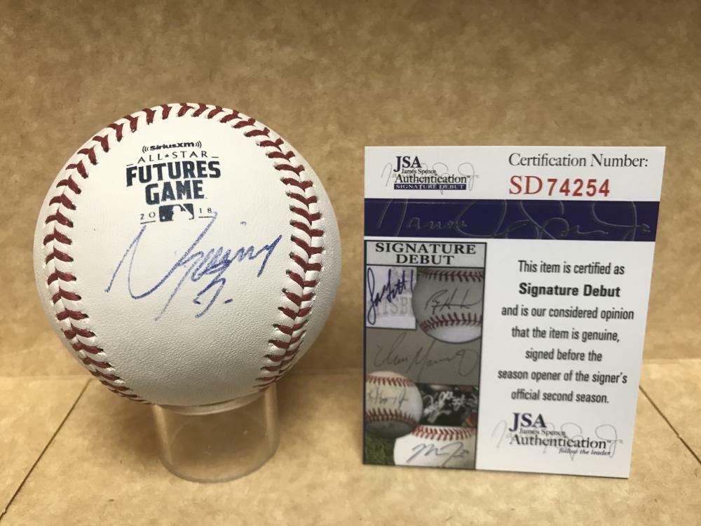 LUIS URIAS PADRES SIGNATURE DEBUT SIGNED 2018 FUTURES BASEBALL JSA SD74254