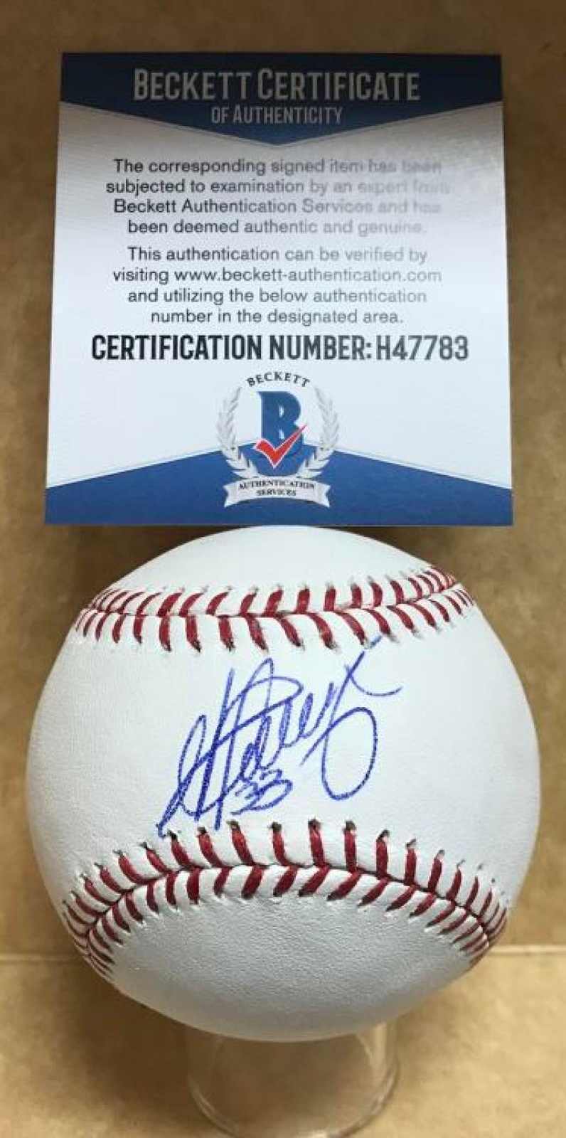 MARTIN PEREZ MINNESOTA TWINS SIGNED AUTOGRAPHED M.L. BASEBALL BECKETT H47783