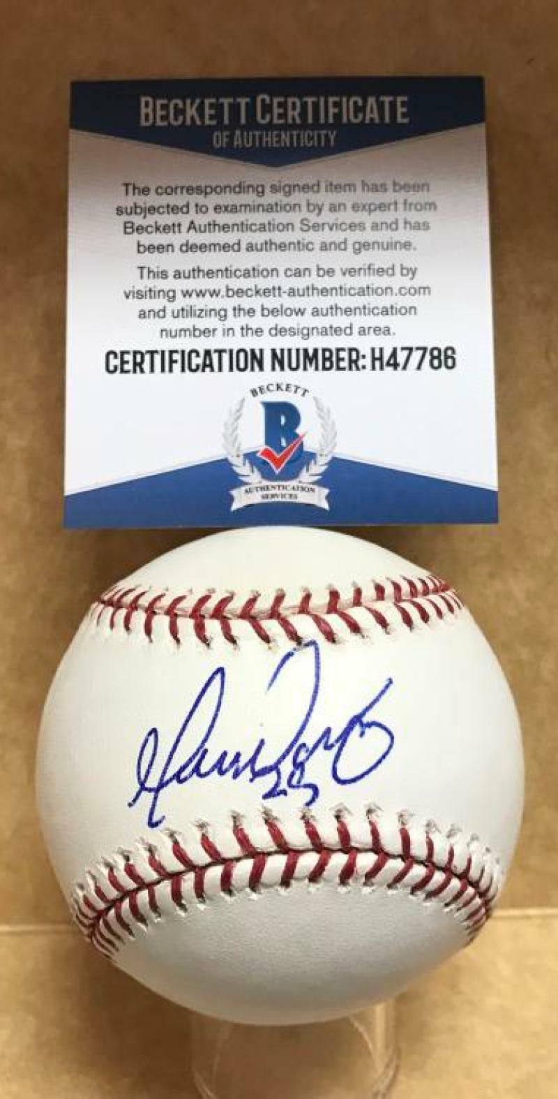 MARTIN PEREZ MINNESOTA TWINS SIGNED AUTOGRAPHED M.L. BASEBALL BECKETT H47786