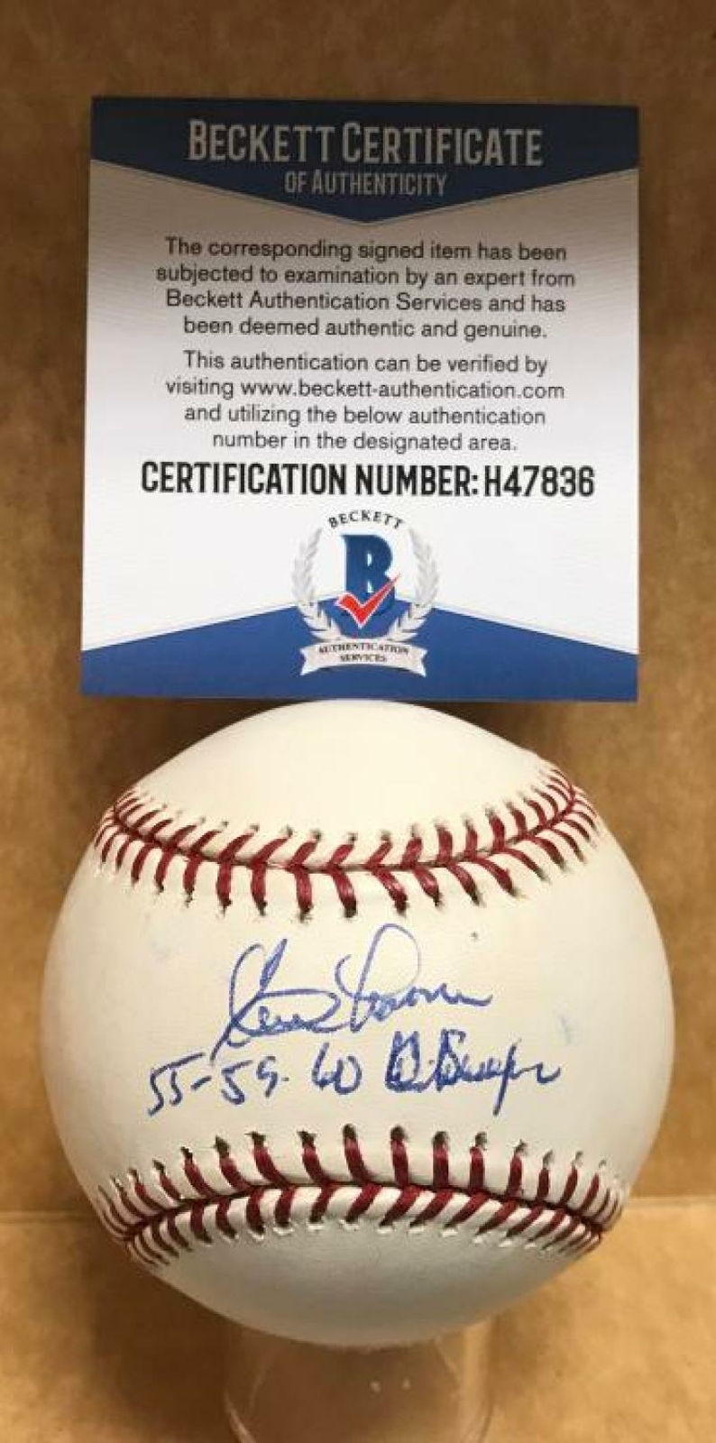 CLEM LABINE 55=59 60 W CHAMPS DODGERS SIGNED M.L. BASEBALL BECKETT H47836