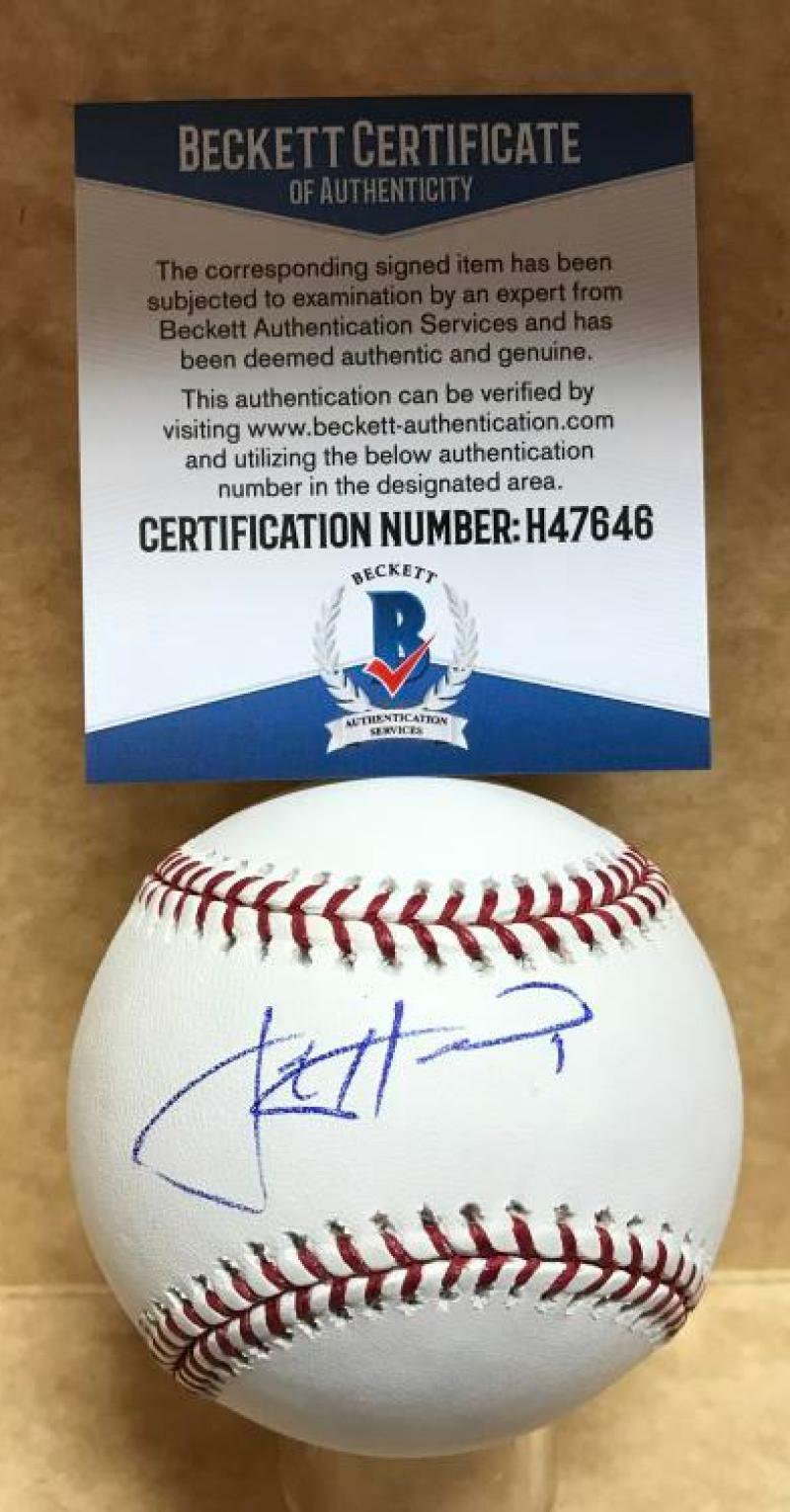 JOSH HARRISON DETROIT TIGERS SIGNED AUTOGRAPHED M.L. BASEBALL BECKETT H47646