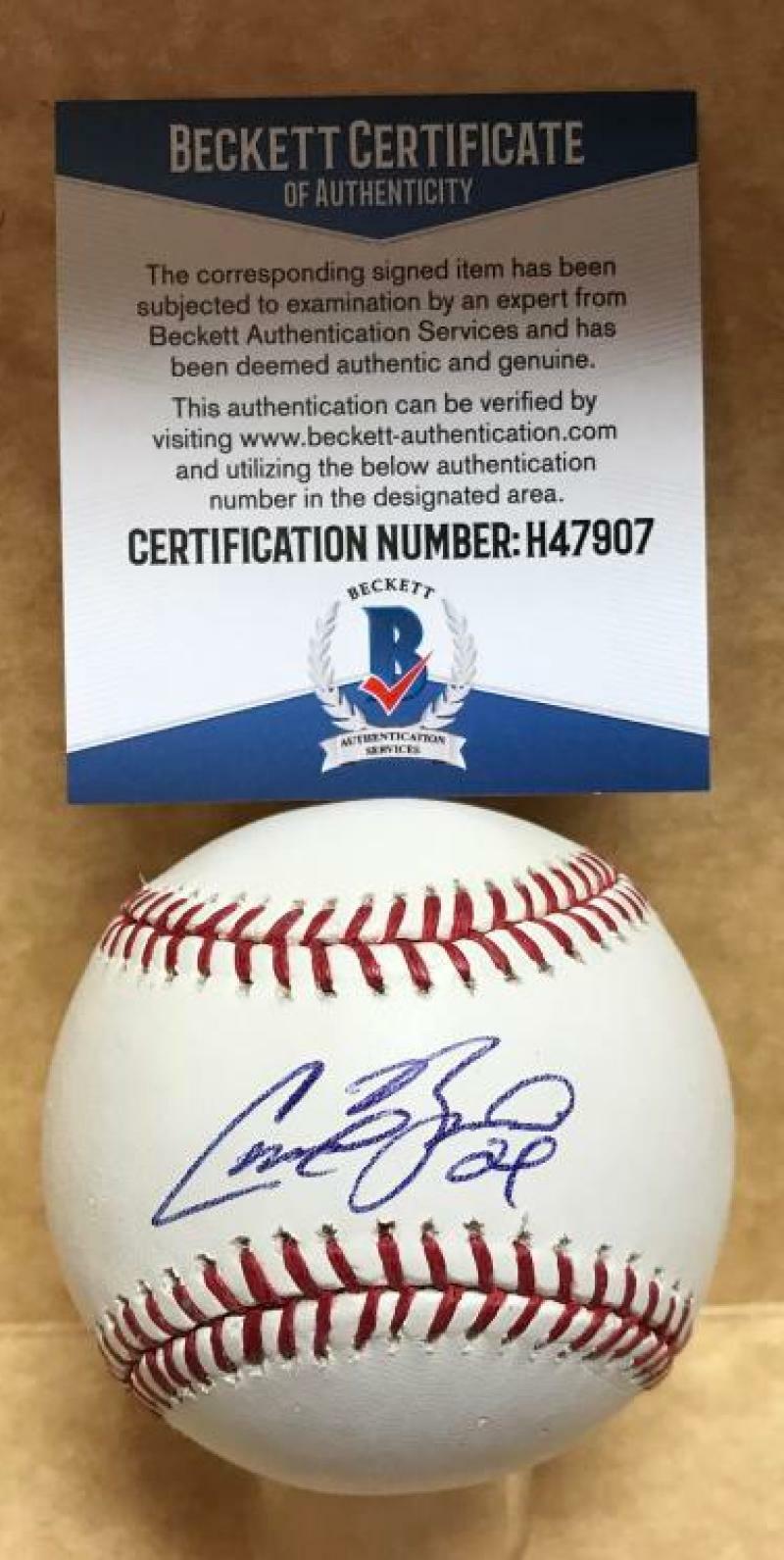CAMERON MAYBIN NEW YORK YANKEES SIGNED AUTO M.L. BASEBALL BECKETT H47907