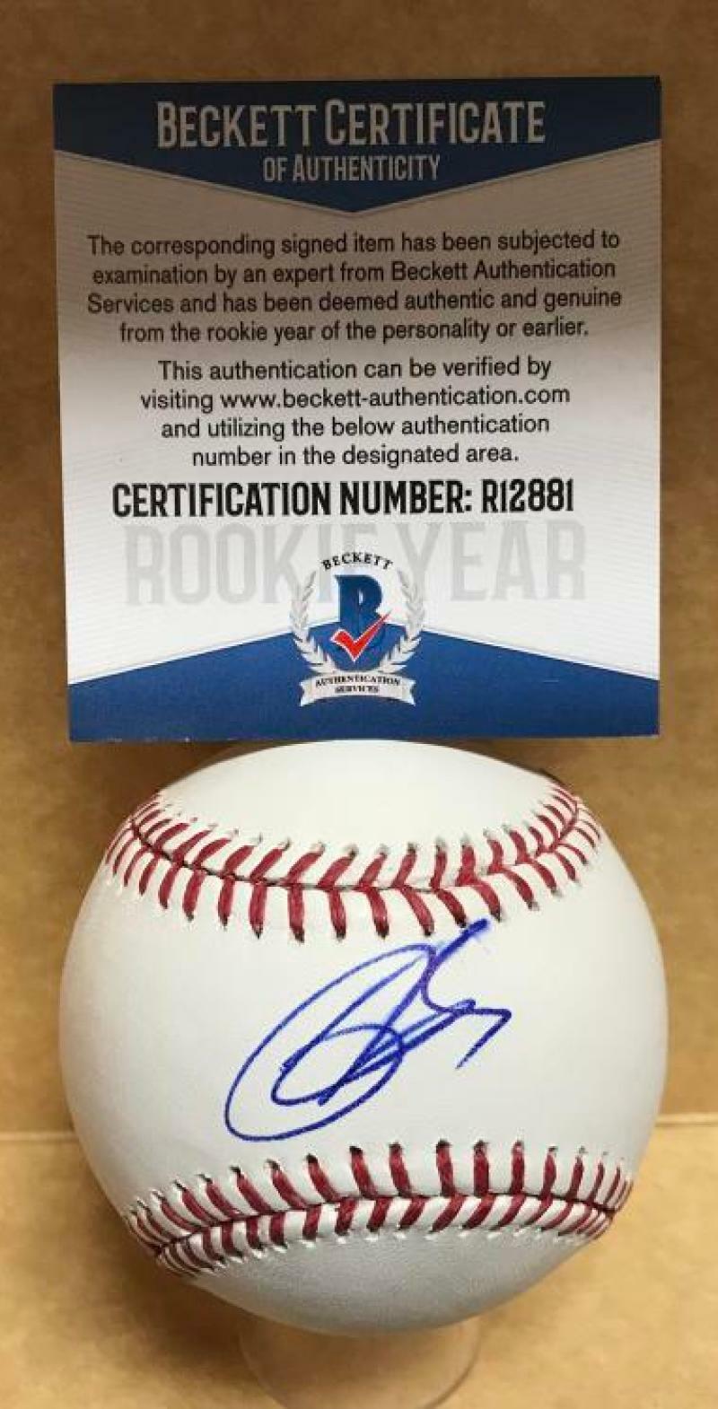 BOBBY BRADLEY CLEVELAND INDIANS ROOKIE YEAR SIGNED M.L. BASEBALL BECKETT R12881