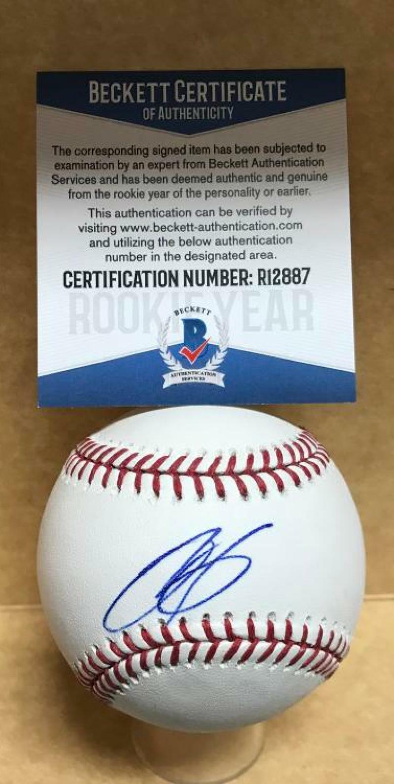 BOBBY BRADLEY CLEVELAND INDIANS ROOKIE YEAR SIGNED M.L. BASEBALL BECKETT R12887