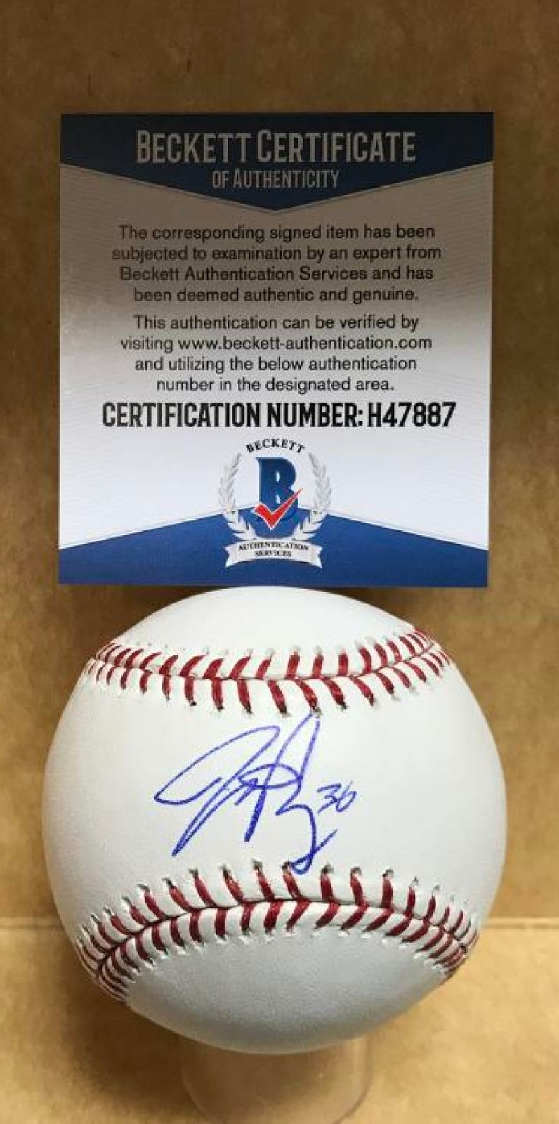 JOSH PHEGLEY OAKLAND A'S SIGNED AUTOGRAPHED M.L. BASEBALL BECKETT H47887