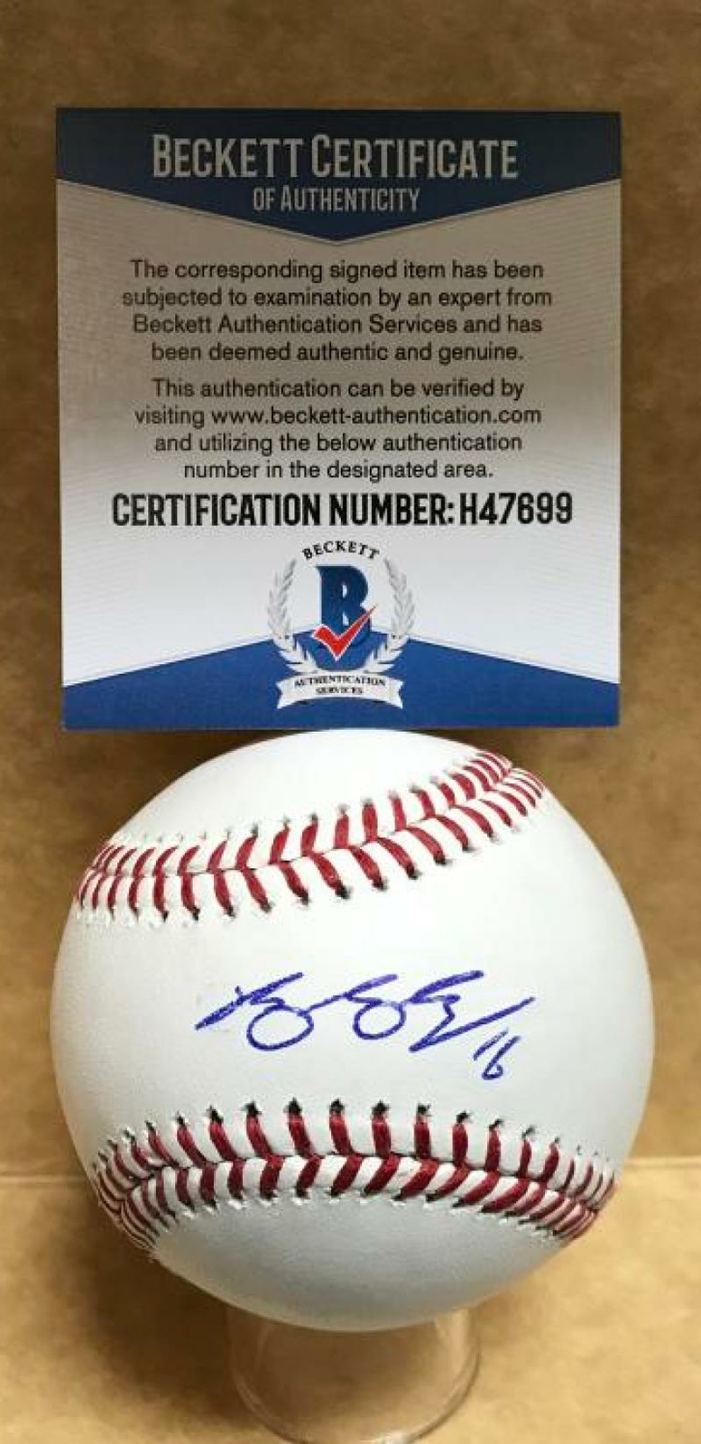 JUNG-HO KANG PITSBURGH PIRATES/BREWERS SIGNED AUTO M.L. BASEBALL BECKETT H47699