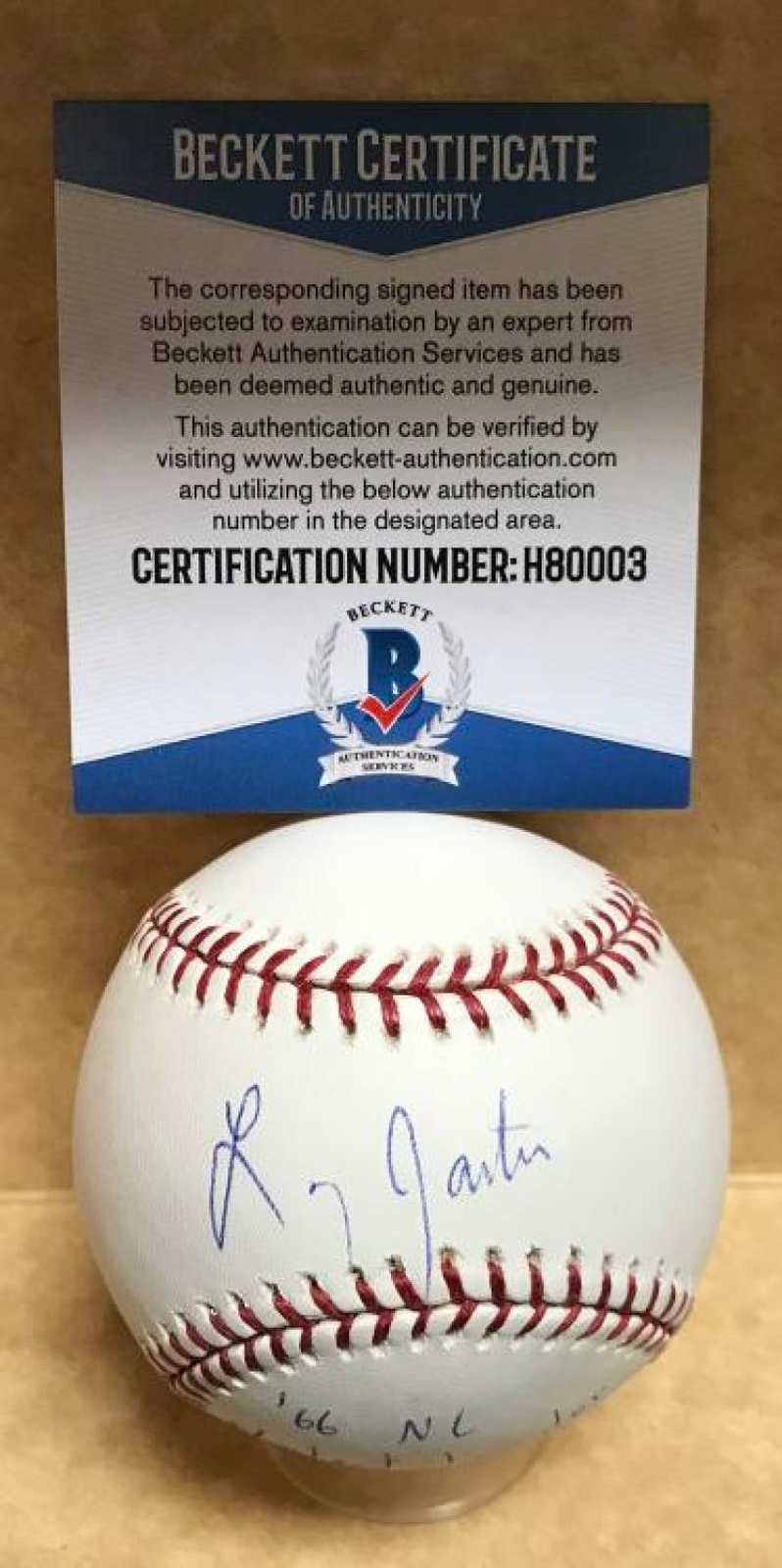 LARRY JASTER 66 NL SHUTOUT LEADER ALL AGAINST DODGERS SIGNED BASEBALL H80003