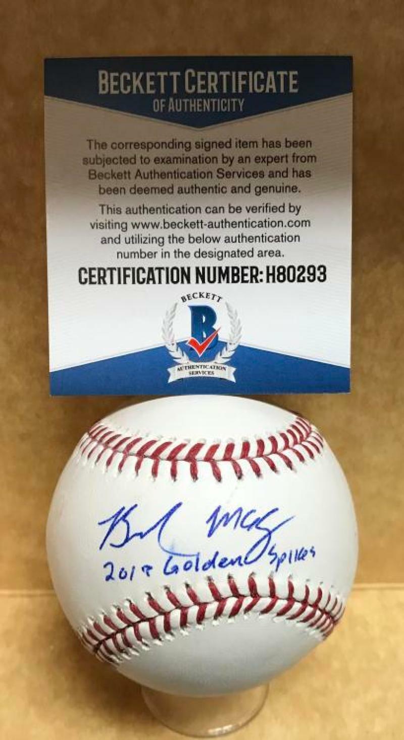 BRENDAN MCKAY RAYS 2019 GOLDEN SPIKES SIGNED M.L. BASEBALL BECKETT H80293