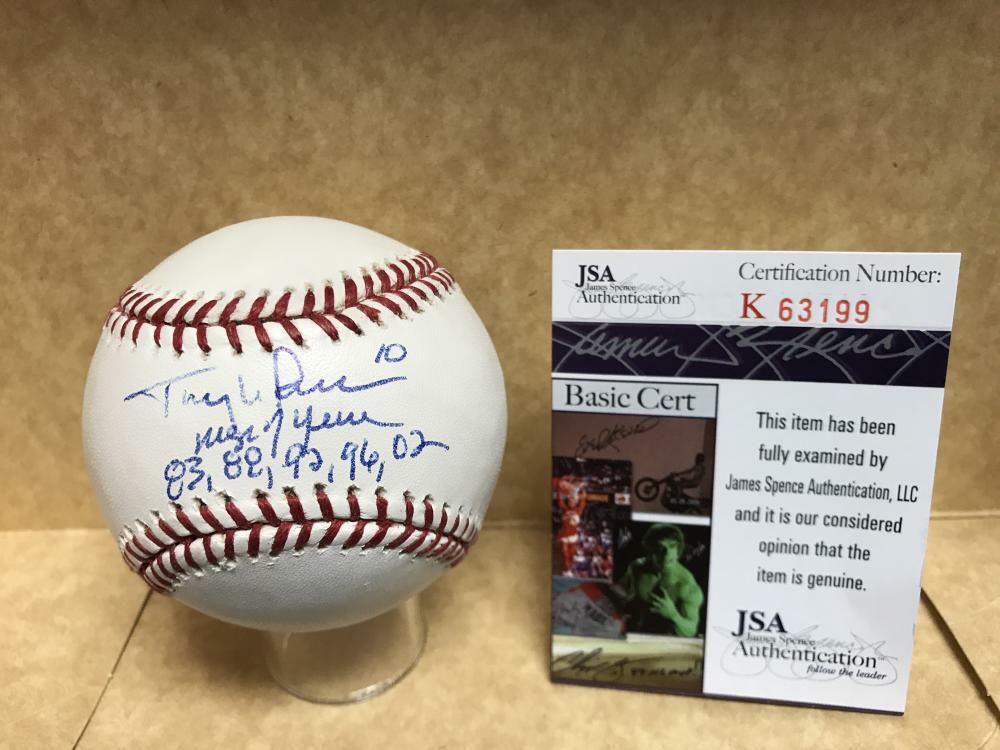 TONY LARUSSA CARDINALS MGR OF YEAR 83,88,92,96,02 SIGNED M.L. BASEBALL K63199