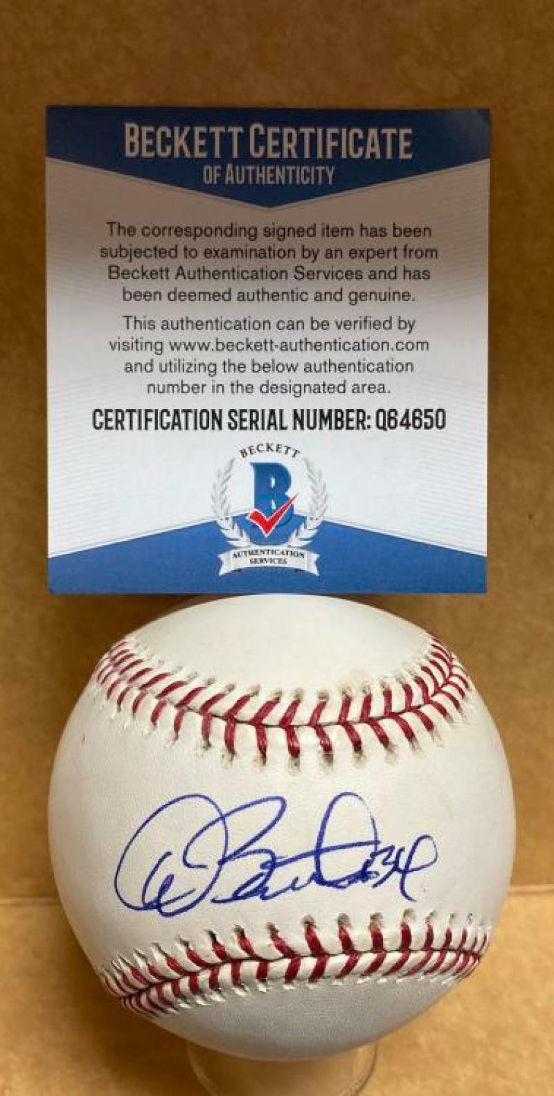 DAVE STEWART TORONTO BLUE JAYS SIGNED AUTOGRAPHED M.L. BASEBALL BECKETT Q64650