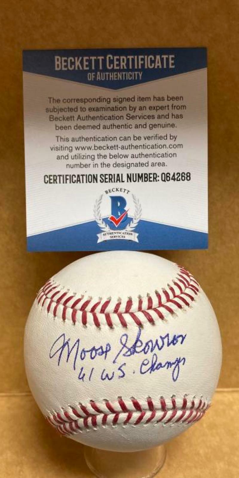 MOOSE SKOWRON 61 W.S. CHAMPS YANKEES SIGNED AUTO M.L. BASEBALL BECKETT Q64268