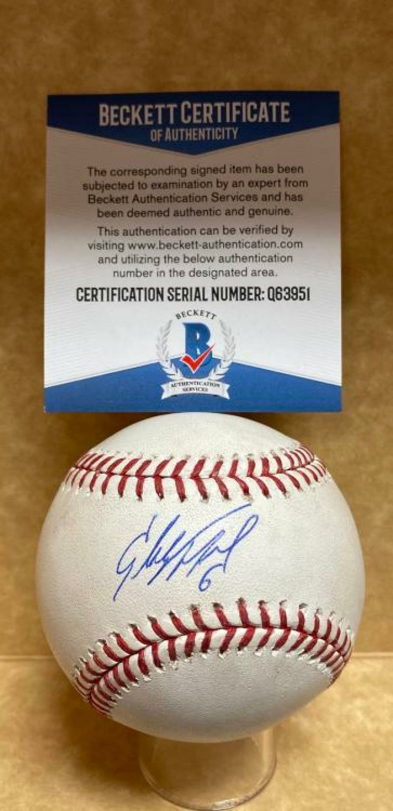 STARLING MARTE PITTSBURGH PIRATES SIGNED AUTO M.L. BASEBALL BECKETT Q63951