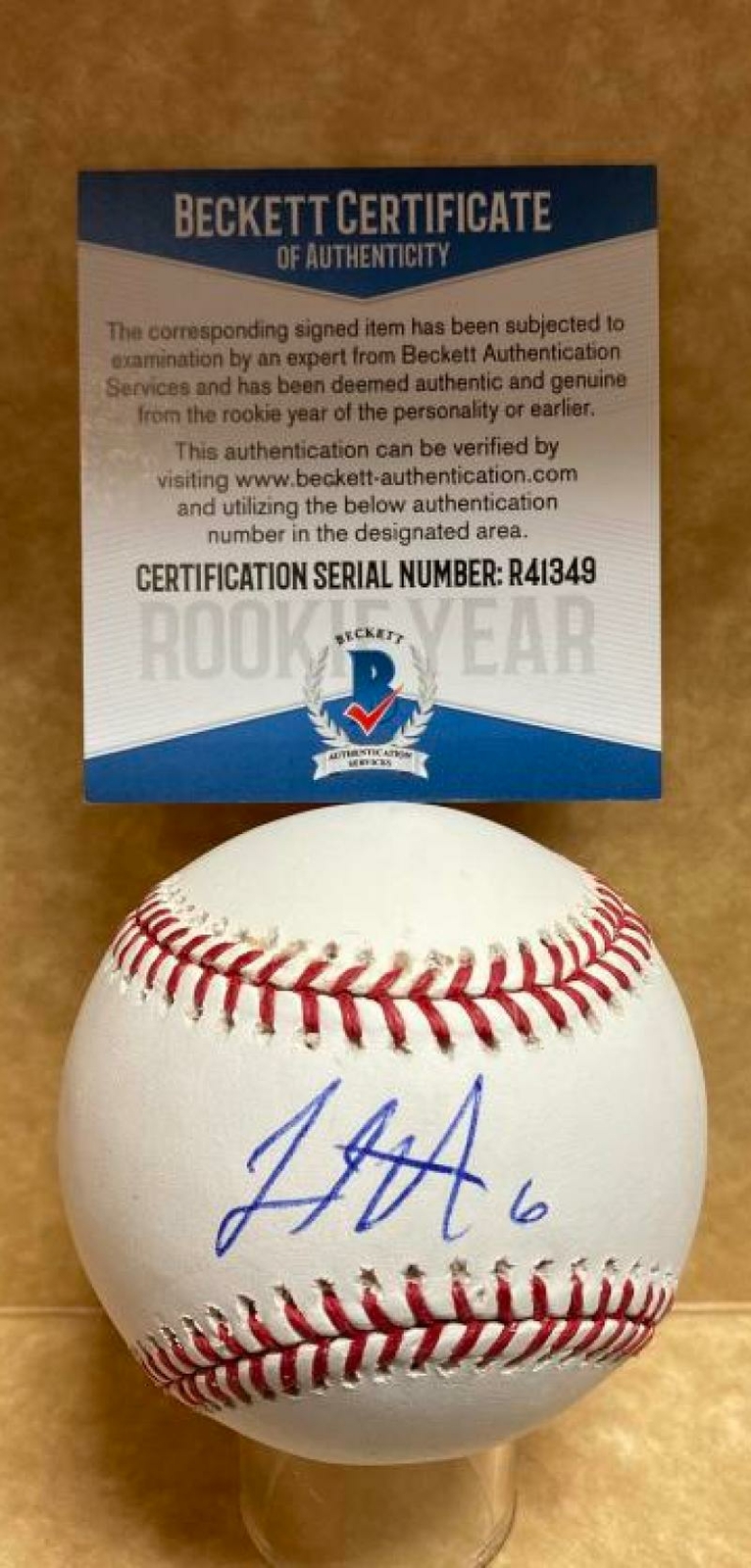 JAMESON HANNAH CINCINNATI REDS ROOKIE YEAR SIGNED M.L. BASEBALL BECKETT R41349