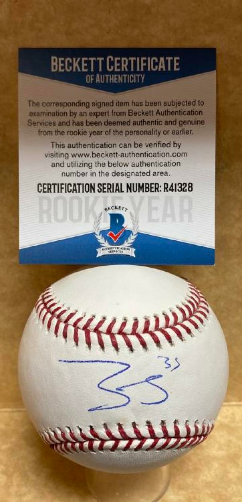 TREVOR STEPHAN NEW YORK YANKEES ROOKIE YEAR SIGNED M.L. BASEBALL BECKETT R41328