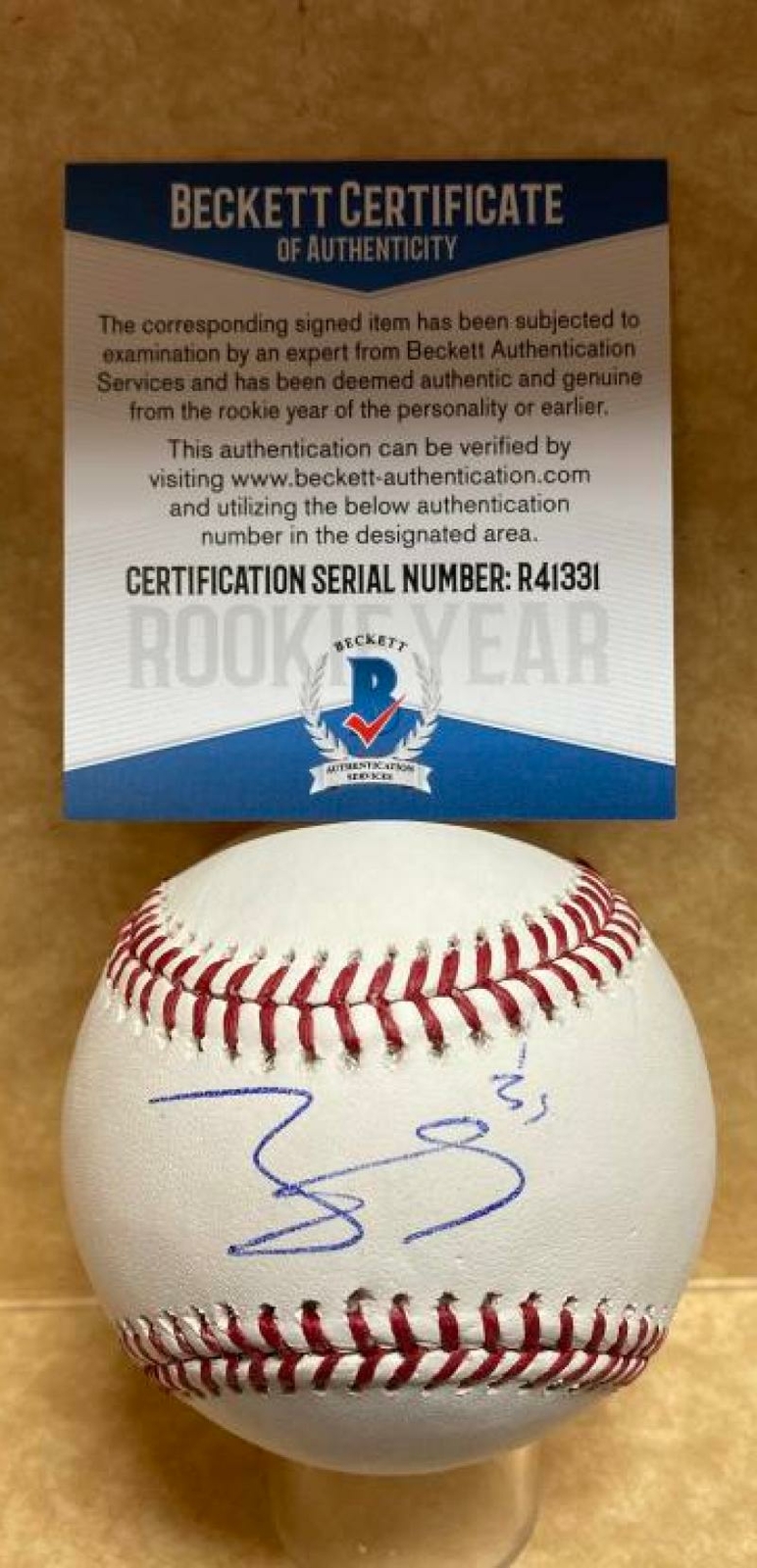 TREVOR STEPHAN NEW YORK YANKEES ROOKIE YEAR SIGNED M.L. BASEBALL BECKETT R41331