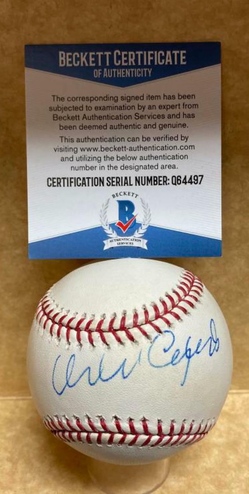 ORLANDO CEPEDA GIANTS/CARDINALS SIGNED AUTOGRAPHED M.L. BASEBALL BECKETT Q64497