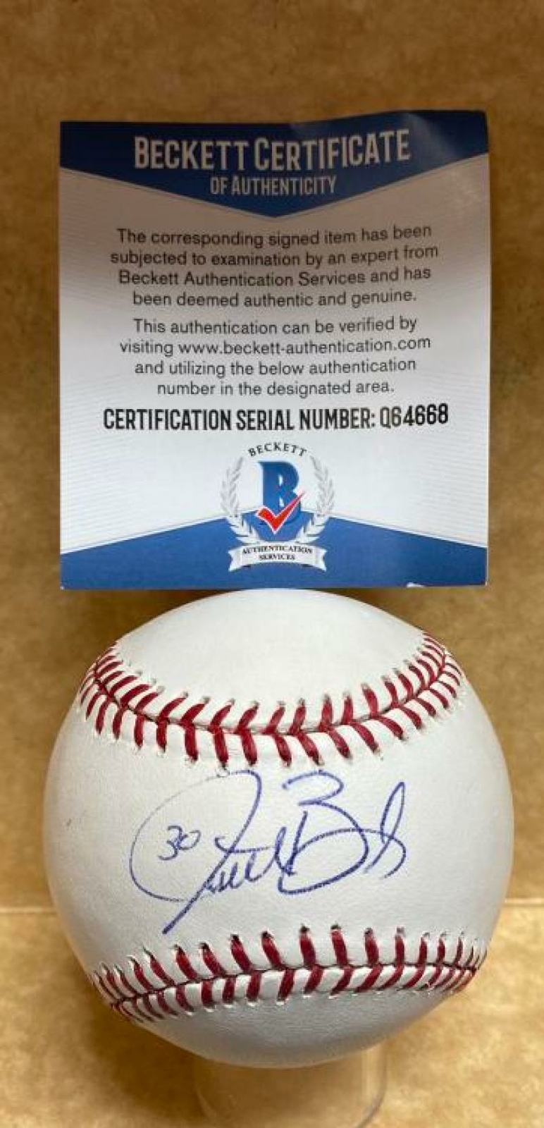 JONATHAN BROXTON REDS/DODGERS SIGNED AUTOGRAPHED M.L. BASEBALL BECKETT Q64668