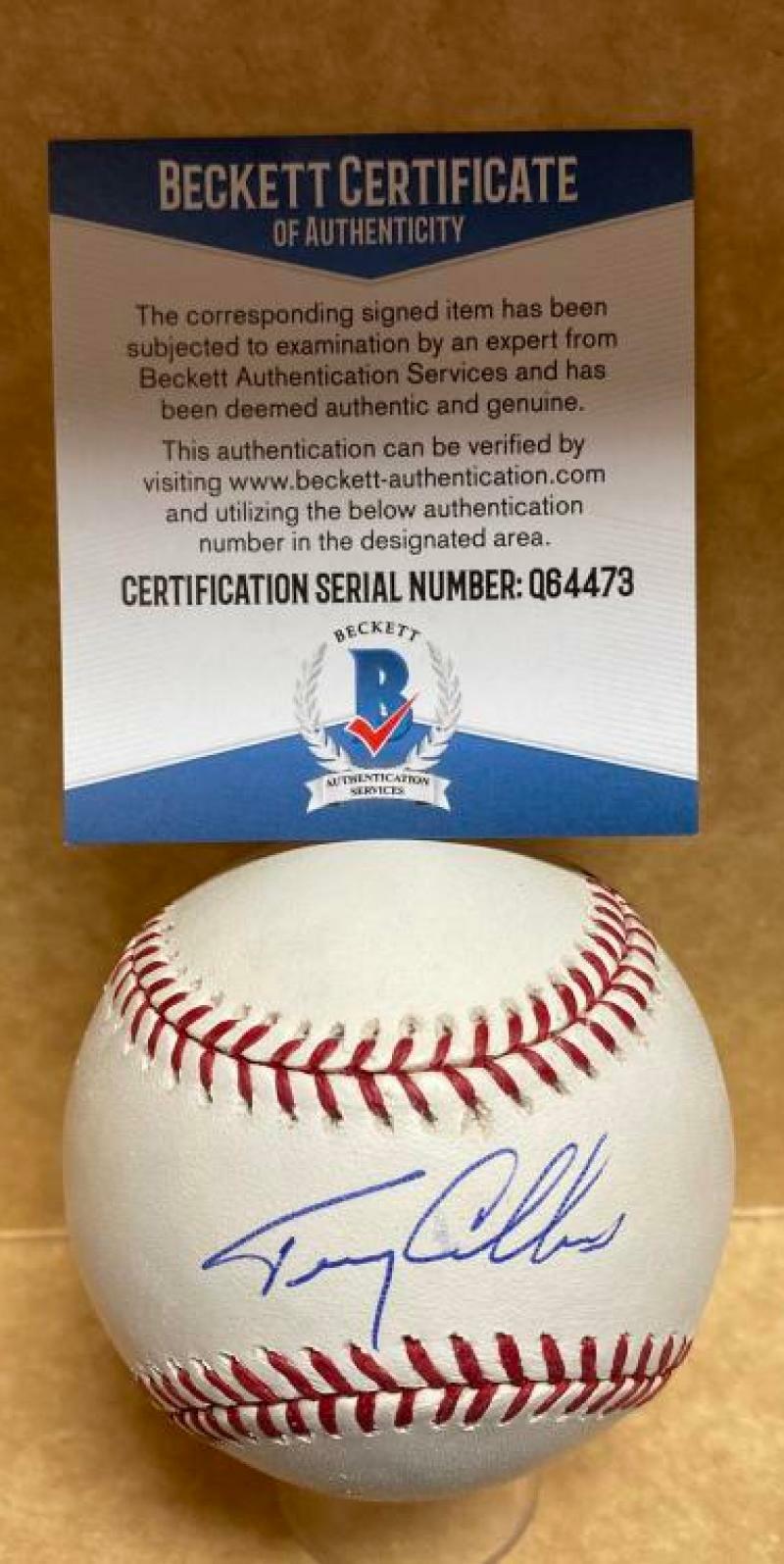 TERRY COLLINS NEW YORK METS SIGNED AUTOGRAPHED M.L. BASEBALL BECKETT Q64473