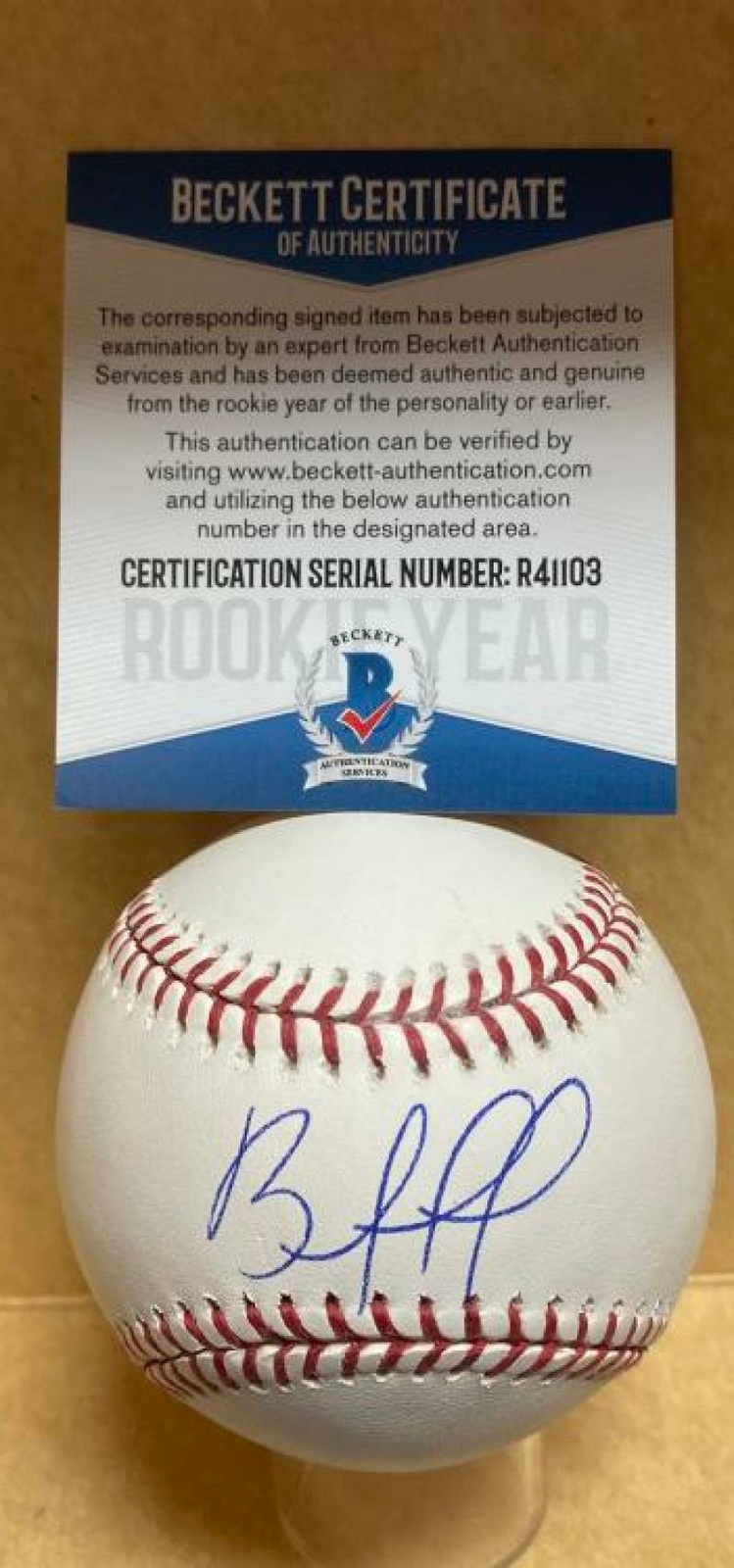 BRYAN MATA BOSTON RED SOX ROOKIE YEAR SIGNED AUTO M.L. BASEBALL BECKETT R41103