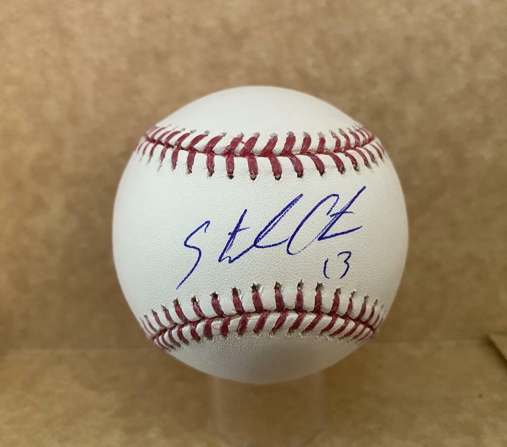 STARLIN CASTRO YANKEES/NATIONALS SIGNED AUTOGRAPHED M.L. BASEBALL W/ COA