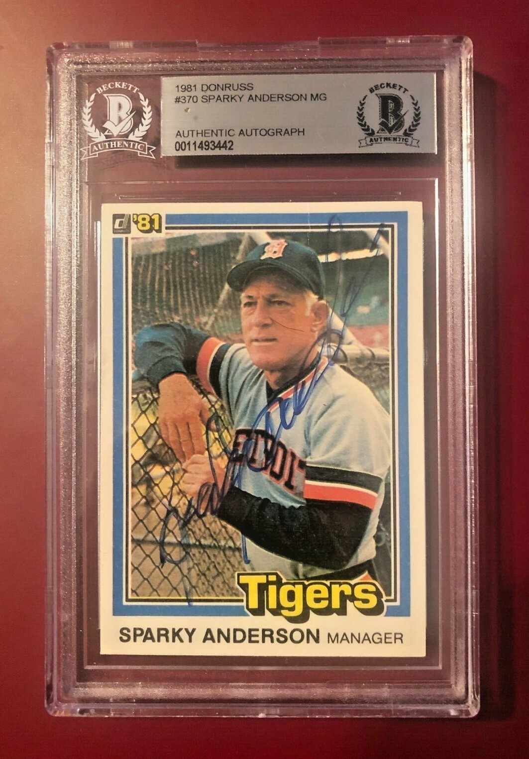 1981 DONRUSS SPARKY ANDERSON #370 TIGERS
