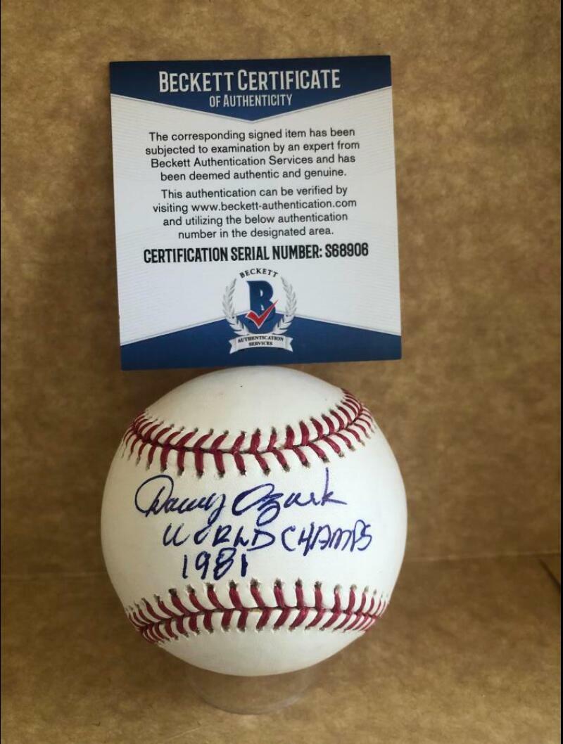 DANNY OZARK WORLD CHAMPS 1981 DODGERS SIGNED BASEBALL BECKETT S68906