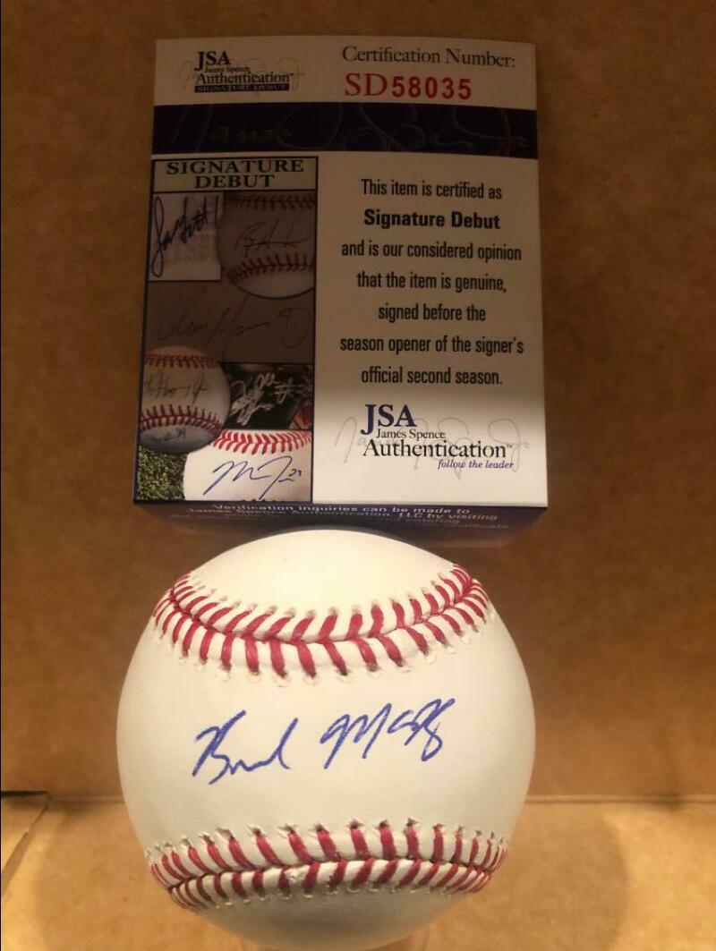 BRENDAN MCKAY TAMPA BAY RAYS SIGNATURE DEBUT SIGNED ML. BASEBALL JSA COA #SD5803